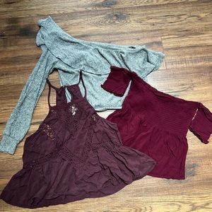 Tank Top + Off The Shoulder Top + One Shoulder Top Bundle